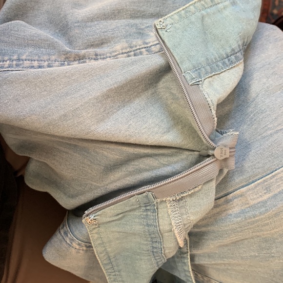 Flouncy Chambray Skirt with Flutter Hem 8 - Picture 9 of 9